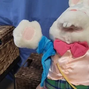 Vintage Peekaboo Alice In Wonderland White Rabbit Rare 15" Plush Stuffed Animal