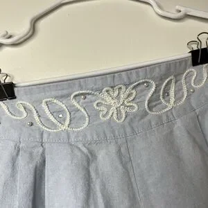 Vintage Peter Popovitch Shorts Womens Sz L Elastic Waistband Embroidered Pearl