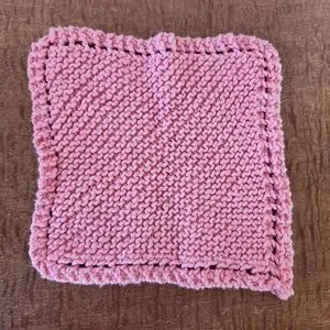 Vintage pink crochet doily square handmade home decor grandma cottage