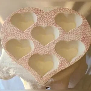 Vintage Pink Sponge Heart Shaped Muffin Pan