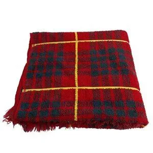 Vintage Plaid Towel Finley's Made In Scotland Holiday Red Green 21x38" Christmas