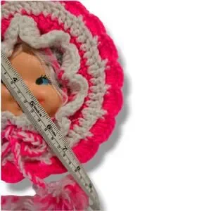 Vintage Plastic Doll Face Crochet Potholder Set Of 3 Handmade Doily Cottagecore