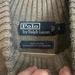 Vintage Polo Ralph Lauren Quarter Zip Mens Large XL Striped Sweater Mock Neck