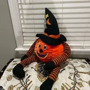 Vintage Pumpkin Man with Velcro Clasping Limbs. Limbs Can dangle or be posed