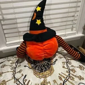Vintage Pumpkin Man with Velcro Clasping Limbs. Limbs Can dangle or be posed
