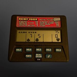 Vintage Radica Pocket Handheld Video Poker Royal Flush 3000 Game