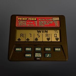 Vintage Radica Pocket Handheld Video Poker Royal Flush 3000 Game