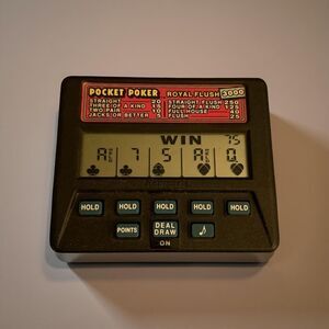 Vintage Radica Pocket Handheld Video Poker Royal Flush 3000 Game