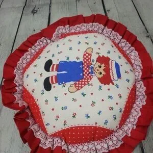 Vintage Raggedy Ann and Andy Throw Pillow