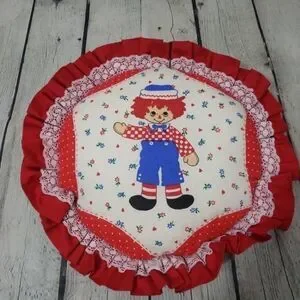 Vintage Raggedy Ann and Andy Throw Pillow