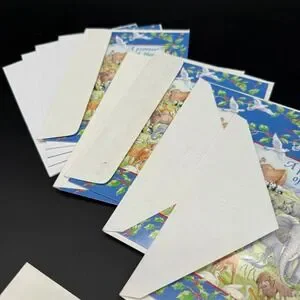 Vintage Religious Christmas Cards Lot Of 9 Noah's Ark Peace Animals Scripture