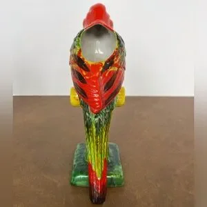 Vintage Retro Rainforest Ceramic Parrot Planter