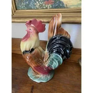 Vintage Royal Copley Windsor Ceramic Farmhouse Kitchen Decor Rooster Figurine 8"