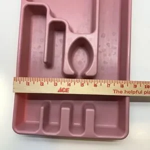 Vintage Rubbermaid Pink Cutlery Tray Silverware Drawer Organizer