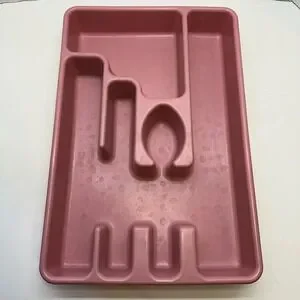 Vintage Rubbermaid Pink Cutlery Tray Silverware Drawer Organizer