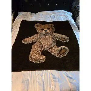 Vintage Safari Weavers Teddy Bear Blanket Throw Made In Germany
