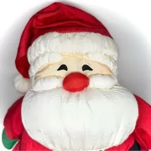 Vintage Santa Claus Nylon Plush Christmas 90s Hallmark Stuffed Parachute Toy Vtg