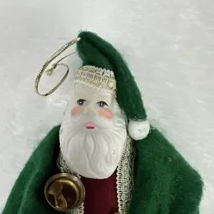 Vintage Santa Claus With Porcelain Head Father Christmas Tree Ornament Figure