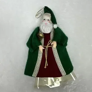 Vintage Santa Claus With Porcelain Head Father Christmas Tree Ornament Figure