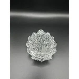 Vintage Sea Shell Shaped Small Glass Trinket Box