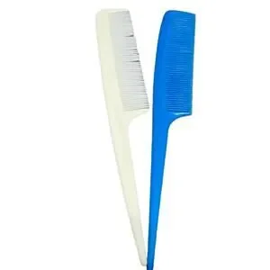 Vintage Set Of 2 Rat Tail Combs Blue And Beige