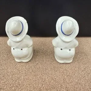 Vintage Shawnee Pottery Farmer Pig Salt & Pepper Shakers Original Corks