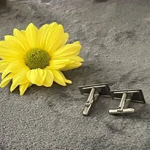 Vintage Silver And Blue Cufflinks