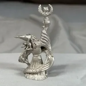 Vintage Spoontiques MR969 Pewter Wizard W/ Owl & Dragon Figurine
