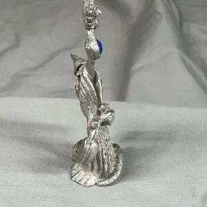 Vintage Spoontiques MR969 Pewter Wizard W/ Owl & Dragon Figurine