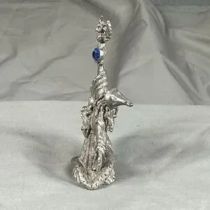 Vintage Spoontiques MR969 Pewter Wizard W/ Owl & Dragon Figurine