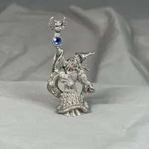 Vintage Spoontiques MR969 Pewter Wizard w/ Owl & Dragon Figurine