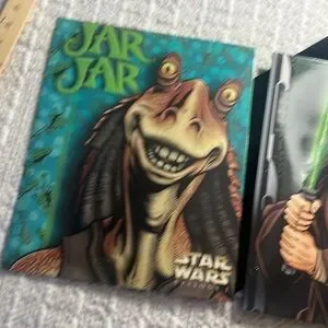 Vintage Star Wars Episode 1 JAR JAR & JEDi Printed Pockets Folder Set Of 2