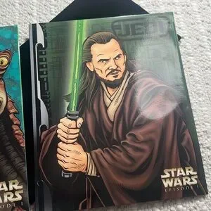 Vintage Star Wars Episode 1 JAR JAR & JEDi Printed Pockets Folder Set Of 2