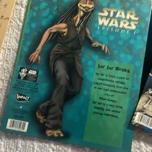 Vintage Star Wars Episode 1 JAR JAR & JEDi Printed Pockets Folder Set Of 2
