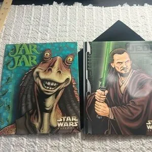 Vintage Star Wars Episode 1 JAR JAR & JEDi Printed Pockets Folder Set Of 2 Vintage Star Wars Episode 1 JAR JAR & JEDi Printed Pockets Folder Set Of 2