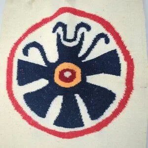 Vintage Tapestry Indigenous Mexican Pre-Columbian Knit Sun