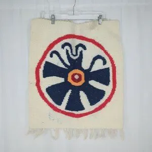 Vintage Tapestry Indigenous Mexican Pre-Columbian Knit Sun