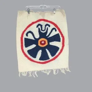 Vintage Tapestry Indigenous Mexican Pre-Columbian Knit Sun