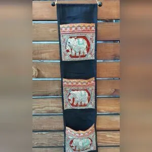 Vintage Tapestry Wall Hanging Pocket Wall Hanging Elephants Wall Art