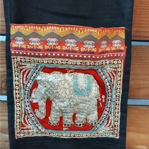 Vintage Tapestry Wall Hanging Pocket Wall Hanging Elephants Wall Art