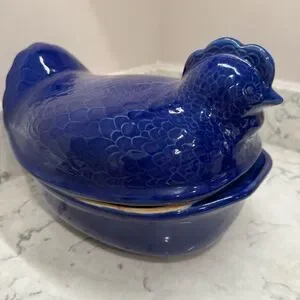 Vintage Taylor & Ng Environmental Ceramics Nested Hen Chicken Roaster
