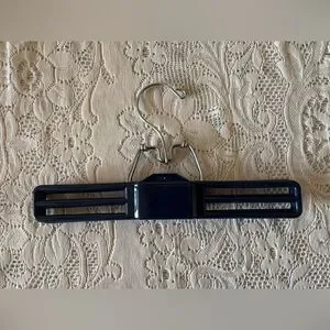 Vintage Taymor Adjustable Slotted Clip Hangers - 8 Navy Blue Plastic & Metal