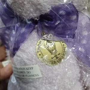 Vintage Thomas Kincade Plush Rabbits Bunny Metal Medallion Nwt Easter Sealed