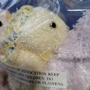 Vintage Thomas Kincade Plush Rabbits Bunny Metal Medallion Nwt Easter Sealed 3