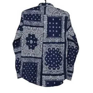 Vintage Tommy Hilfiger Button Down Shirt Paisley Boys XL Mens Small Blue White