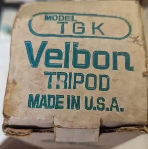 Vintage Velbon Adjustable Aluminum Tripod - Model TGK-3 - Original Box 1970's
