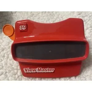 Vintage Viewmaster Red 3D Viewer with Orange Handle No Reels made in USA