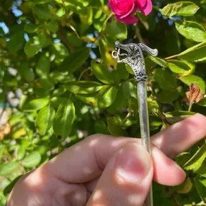 Vintage Viking Dragon Silver Tone Hair Accessory Engraved Details Hair Pin New