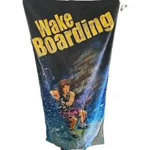 Vintage Wake Boarding 100% Cotton Outdoor Swimming Summer Beach Towel 26"x57"