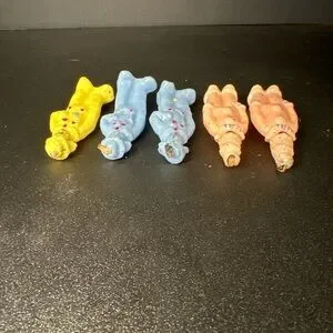 Vintage Wax Clown Candles Set Of 5 Party Birthday Cake Toppers 2.5”